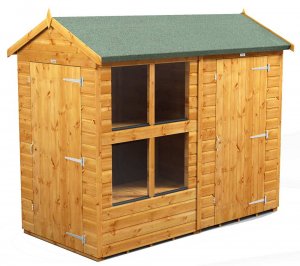 Power 8x4 Apex Combined Potting Shed with 4ft Storage Section